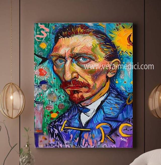 Vincent van Gogh Face Portrait POP ART xxlart by Vera Medici #pop101104