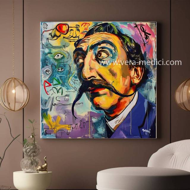 Salvadore Dali Face Portrait POP ART xxlart by Vera Medici #pop10159*