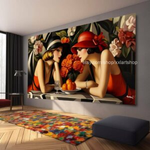 Ladies Collection by Vera Medici Art Deco Wandkunst Leinwand Modernes Bild gespannt auf Keilrahmen oder gerollt XXL #F101010