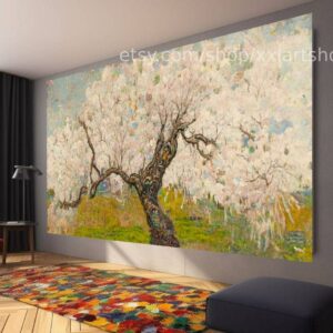 Landschaftsbaum von Medici – Wandbild auf Leinwand, moderner Kunstdruck für Wohnzimmer und Büro, auf Keilrahmen gespannt oder gerollt #l1161