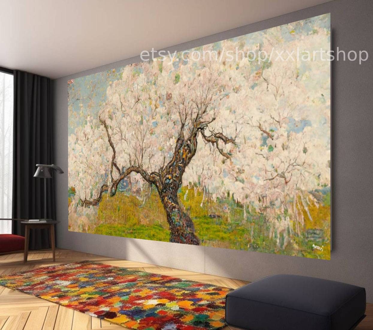 Landschaftsbaum von Medici – Wandbild auf Leinwand, moderner Kunstdruck für Wohnzimmer und Büro, auf Keilrahmen gespannt oder gerollt #l1161