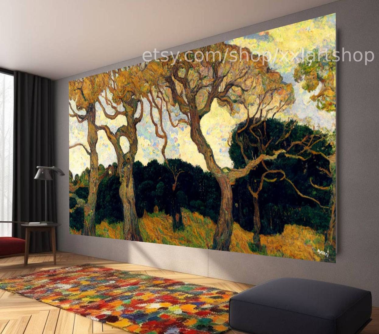 Landschaftsbaum von Medici – Wandbild auf Leinwand, modernes Bild für Wohnzimmer und Büro, auf Keilrahmen gespannt oder gerollt #l1162f
