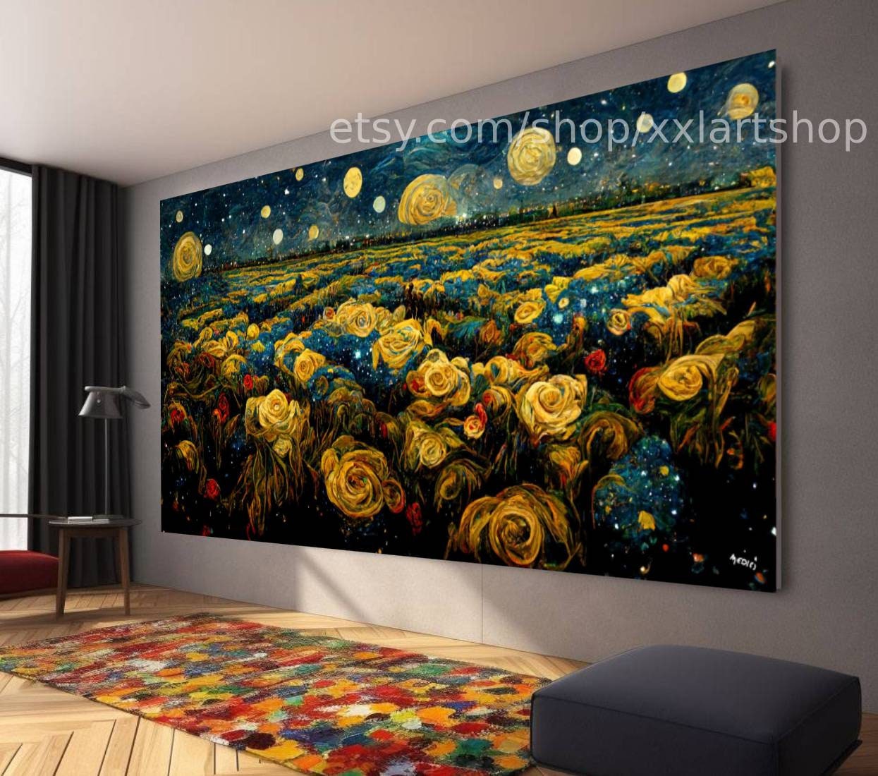 Sternennacht von Medici – Wandbild auf Leinwand, moderner Kunstdruck für Wohnzimmer und Büro, auf Keilrahmen gespannt oder gerollt #l951
