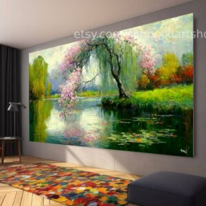 Landschaftsbaum von Medici – Wandbild auf Leinwand, moderner Kunstdruck für Wohnzimmer und Büro, auf Keilrahmen gespannt oder gerollt #l1122