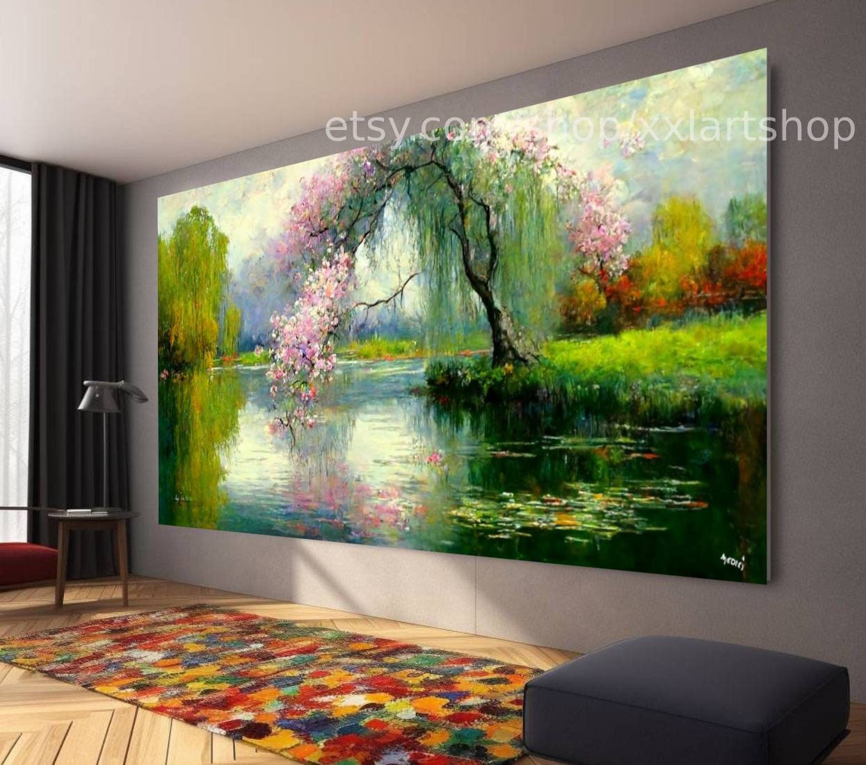 Landschaftsbaum von Medici – Wandbild auf Leinwand, moderner Kunstdruck für Wohnzimmer und Büro, auf Keilrahmen gespannt oder gerollt #l1122