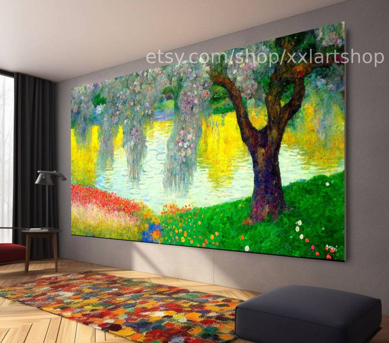 Landschaftsbaum von Medici – Wandbild auf Leinwand, moderner Kunstdruck für Wohnzimmer und Büro, auf Keilrahmen gespannt oder gerollt #l1139