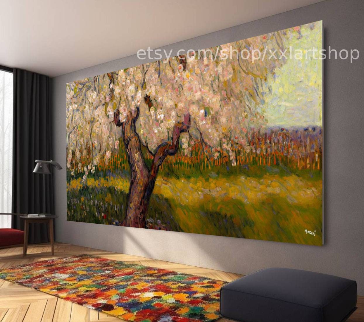 Landschaftsbaum von Medici – Wandbild auf Leinwand, moderner Kunstdruck für Wohnzimmer und Büro, auf Keilrahmen gespannt oder gerollt #l1144