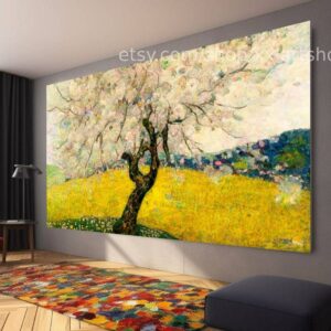 Landschaftsbaum von Medici – Wandbild auf Leinwand, moderner Kunstdruck für Wohnzimmer und Büro, auf Keilrahmen gespannt oder gerollt #l1149