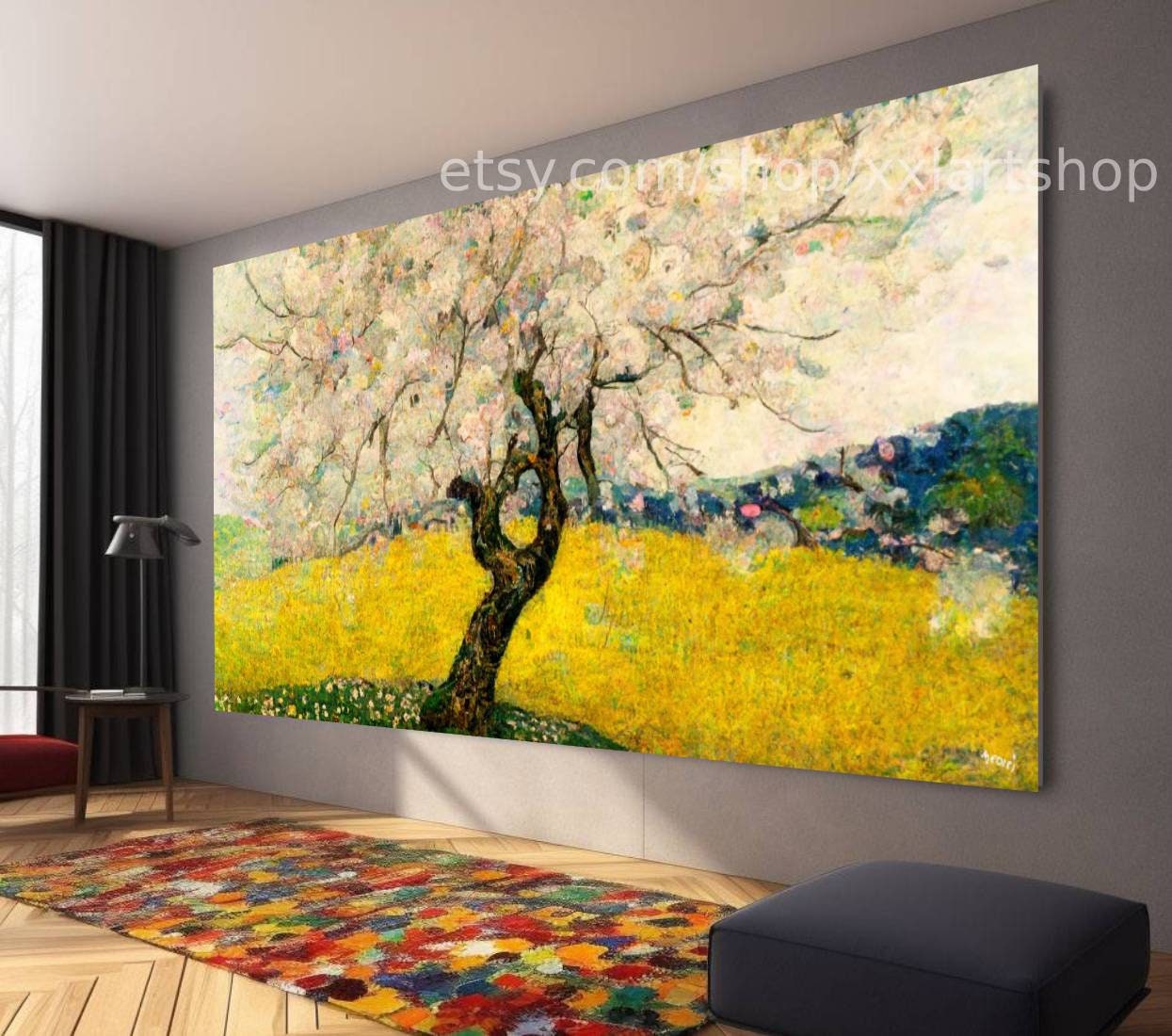 Landschaftsbaum von Medici – Wandbild auf Leinwand, moderner Kunstdruck für Wohnzimmer und Büro, auf Keilrahmen gespannt oder gerollt #l1149