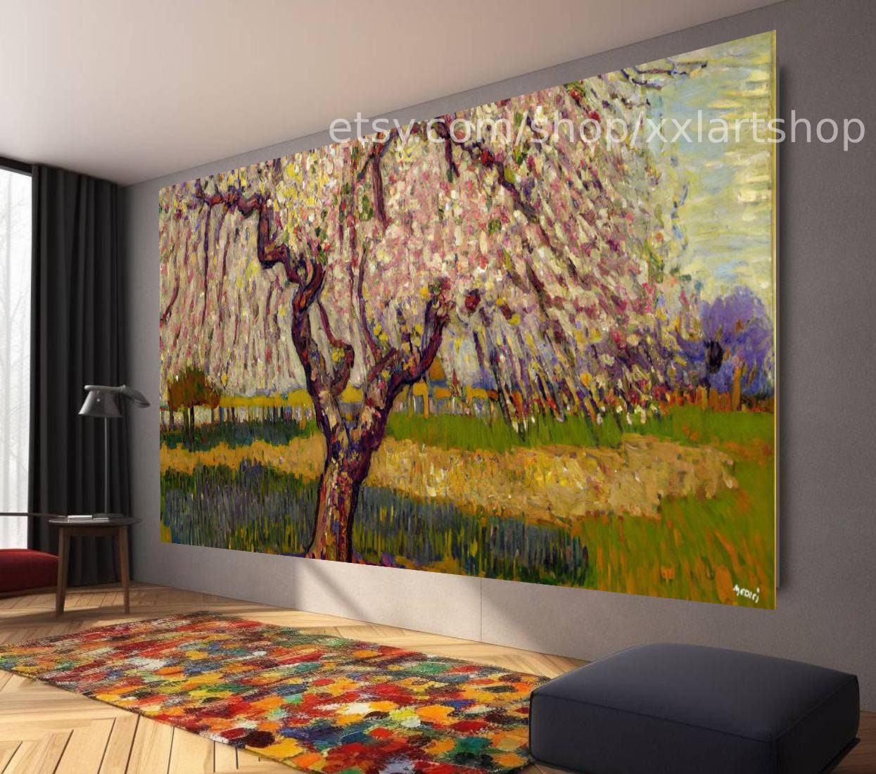 Landschaftsbaum von Medici – Wandbild auf Leinwand, moderner Kunstdruck für Wohnzimmer und Büro, auf Keilrahmen gespannt oder gerollt #l1154