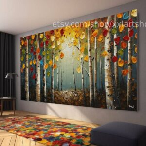 Landschaftsbaum von Medici – Wandbild auf Leinwand, moderner Kunstdruck für Wohnzimmer und Büro, auf Keilrahmen gespannt oder gerollt #l1182