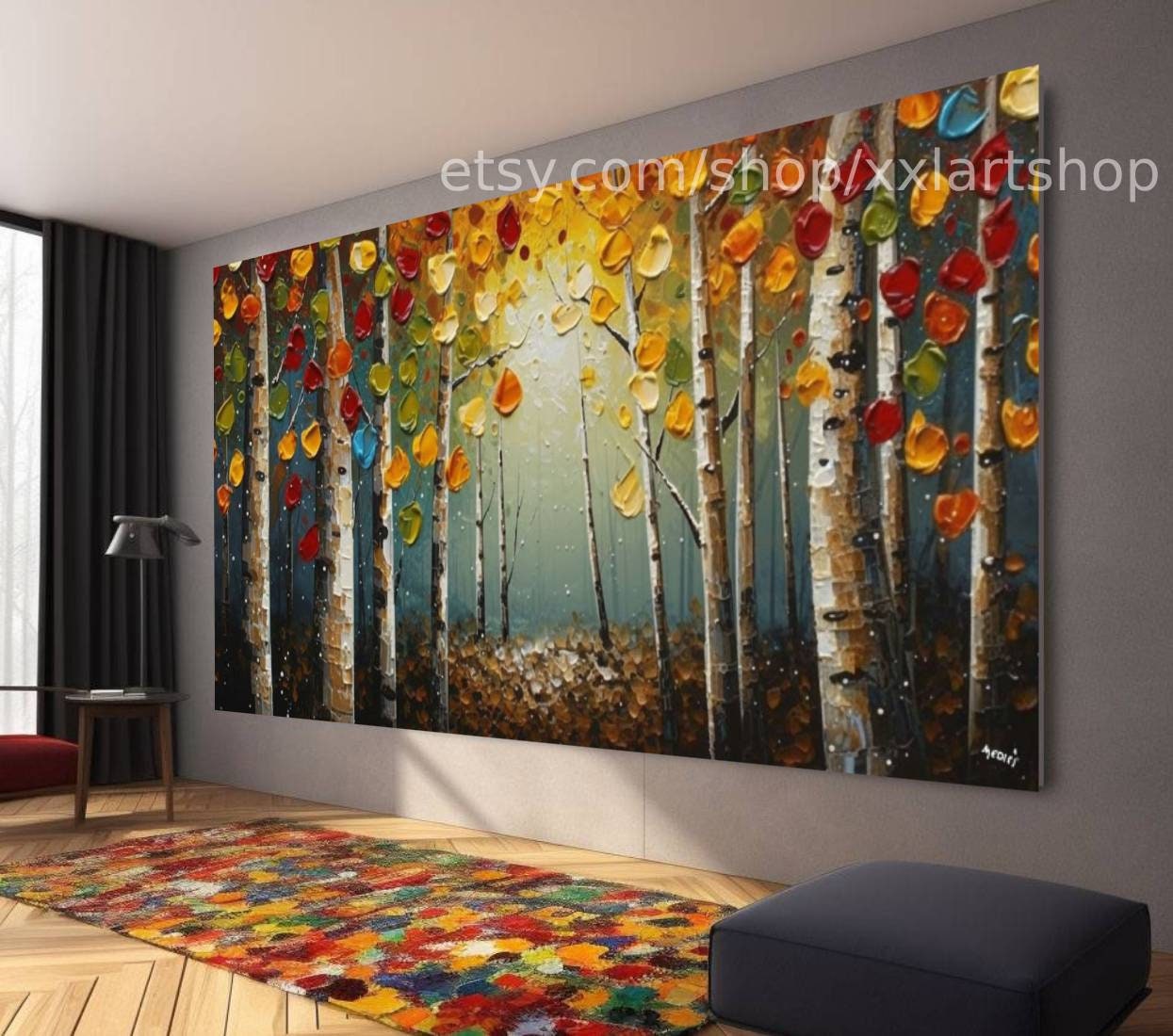 Landschaftsbaum von Medici – Wandbild auf Leinwand, moderner Kunstdruck für Wohnzimmer und Büro, auf Keilrahmen gespannt oder gerollt #l1182