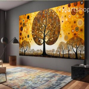 Lebensbaum im Stil von Gustav Klimt – Wandbild auf Leinwand, modernes Bild für Wohnzimmer und Büro, auf Keilrahmen gespannt oder gerollt #t106