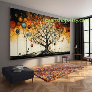 Lebensbaum im Stil von Gustav Klimt – Wandbild auf Leinwand, modernes Bild für Wohnzimmer und Büro, auf Keilrahmen gespannt oder gerollt #t104