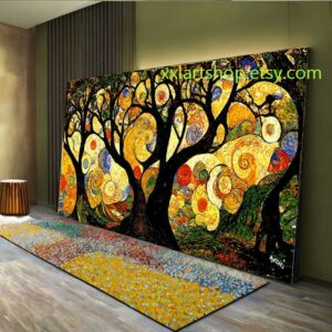 Lebensbaum von Gustav Klimt – Wandbild auf Leinwand, modernes Bild für Wohnzimmer und Büro, gespannt oder gerollt, L413n