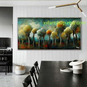 Landschaftsbaum-Wandbild, Leinwanddruck, modernes Bild für Wohnzimmer und Büro, auf Keilrahmen gespannt oder gerollt #l258