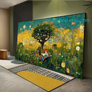 Lebensbaum im Stil von Gustav Klimt – Wandbild auf Leinwand, modernes Bild für Wohnzimmer und Büro, auf Keilrahmen gespannt oder gerollt #l137n