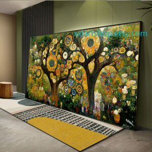 Lebensbaum im Stil von Gustav Klimt – Wandbild auf Leinwand, modernes Bild für Wohnzimmer und Büro, auf Keilrahmen gespannt oder gerollt #l134f