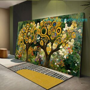 Lebensbaum im Stil von Gustav Klimt – Wandbild auf Leinwand, modernes Bild für Wohnzimmer und Büro, auf Keilrahmen gespannt oder gerollt #l132fa