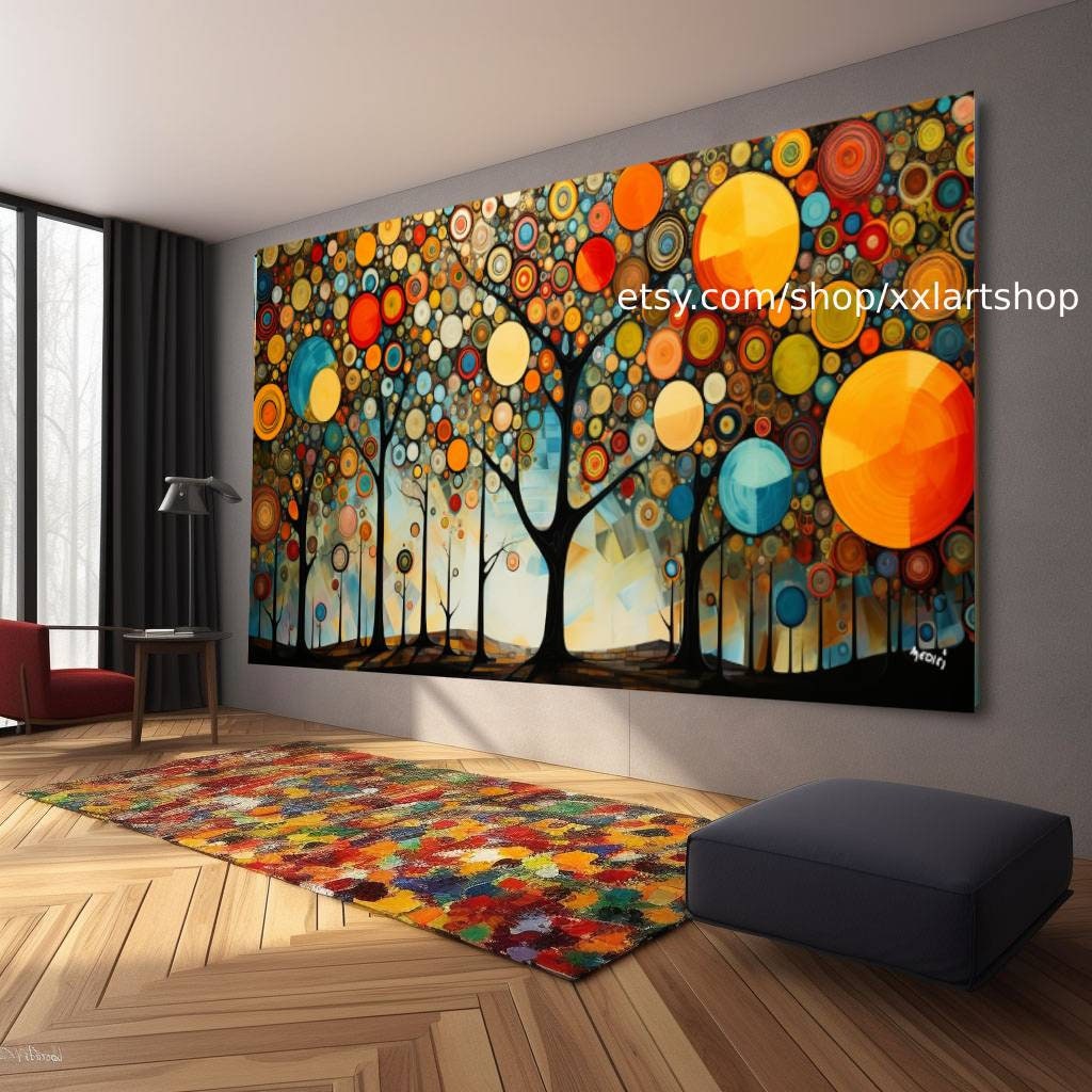 Lebensbaum im Stil von Gustav Klimt – Wandbild auf Leinwand, modernes Bild für Wohnzimmer und Büro, auf Keilrahmen gespannt oder gerollt #t194a