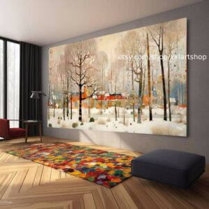Baum Natur Winter Wandkunst Leinwandbild Modernes Bild Wohnzimmer Büro auf Keilrahmen gespannt oder gerollt #l519