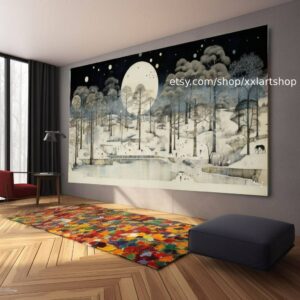 Baum Natur Winter Wandkunst Leinwandbild Modernes Bild Wohnzimmer Büro auf Keilrahmen gespannt oder gerollt #l527