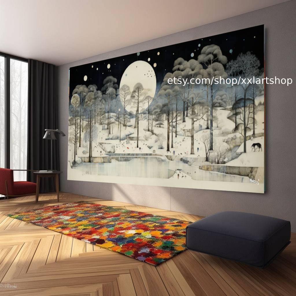 Baum Natur Winter Wandkunst Leinwandbild Modernes Bild Wohnzimmer Büro auf Keilrahmen gespannt oder gerollt #l527