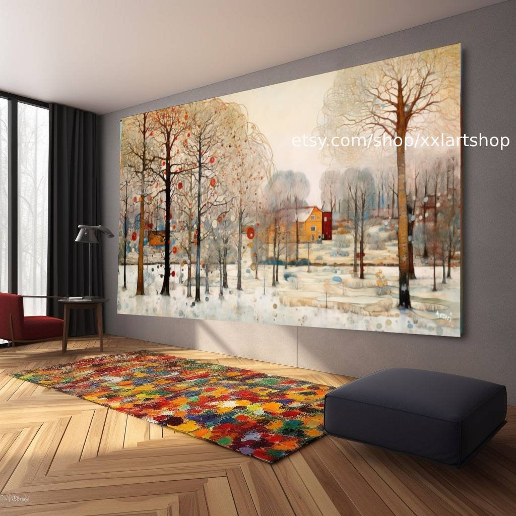 Baum Natur Winter Wandkunst Leinwandbild Modernes Bild Wohnzimmer Büro auf Keilrahmen gespannt oder gerollt #l530