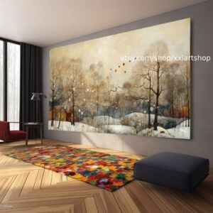 Baum Natur Winter Wandkunst Leinwandbild Modernes Bild Wohnzimmer Büro auf Keilrahmen gespannt oder gerollt #l533