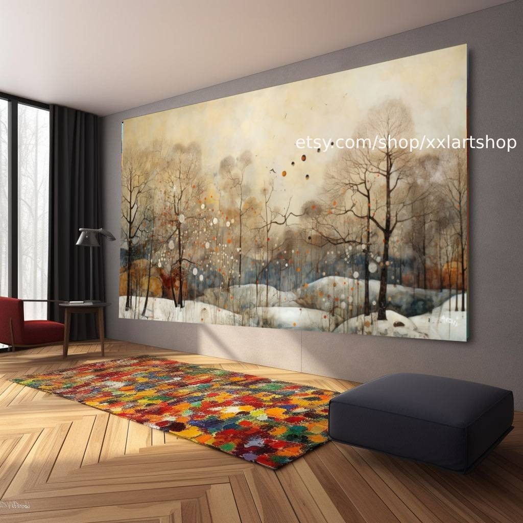 Baum Natur Winter Wandkunst Leinwandbild Modernes Bild Wohnzimmer Büro auf Keilrahmen gespannt oder gerollt #l533