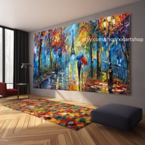 Impressionistische Landschaften, stimmungsvolle Gemälde, lebendige expressionistische Leinwandbilder in verschiedenen Größen #kn-115