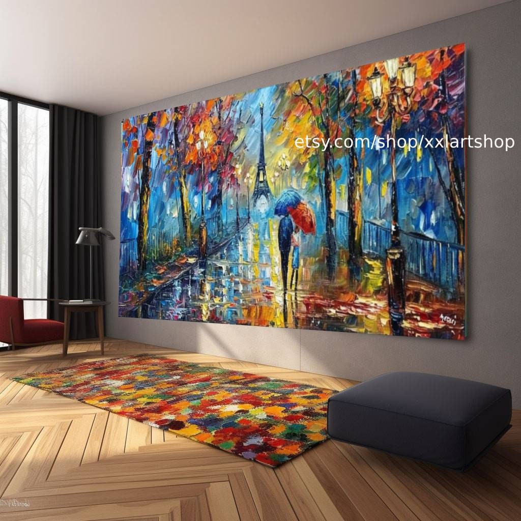 Impressionistische Landschaften, stimmungsvolle Gemälde, lebendige expressionistische Leinwandbilder in verschiedenen Größen #kn-115