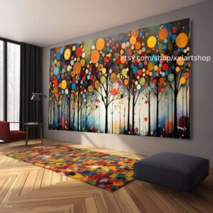 Lebensbaum im Stil von Gustav Klimt – Wandbild auf Leinwand, modernes Bild für Wohnzimmer und Büro, auf Keilrahmen gespannt oder gerollt #t190f