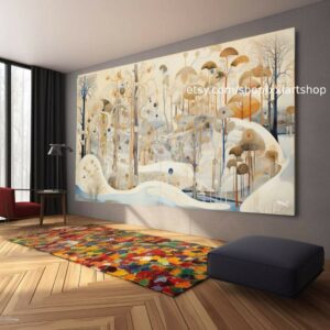 Baum Natur Winter Wandkunst Leinwandbild Modernes Bild Wohnzimmer Büro auf Keilrahmen gespannt oder gerollt #l309