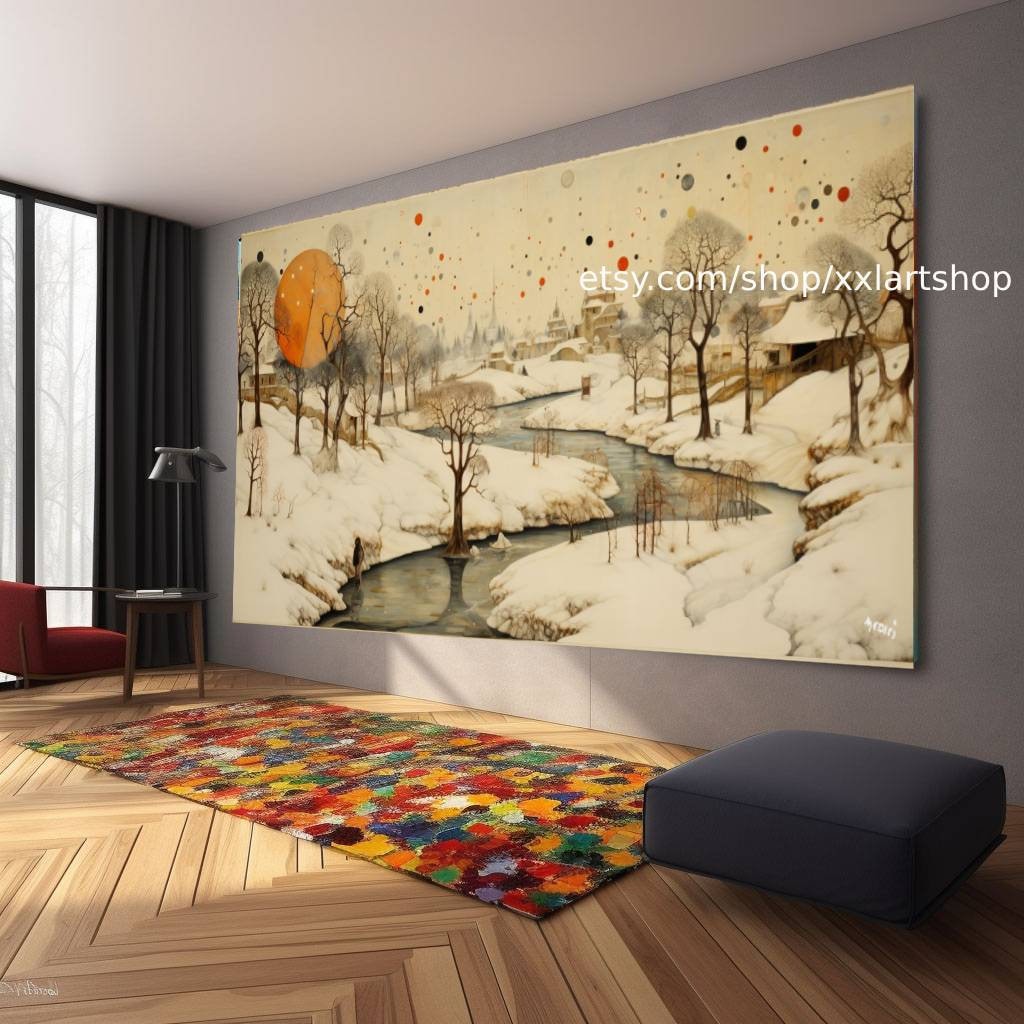 Baum-Natur Winter-Wandbild Leinwandbild Modernes Bild Wohnzimmer Büro auf Keilrahmen gespannt oder gerollt #l513