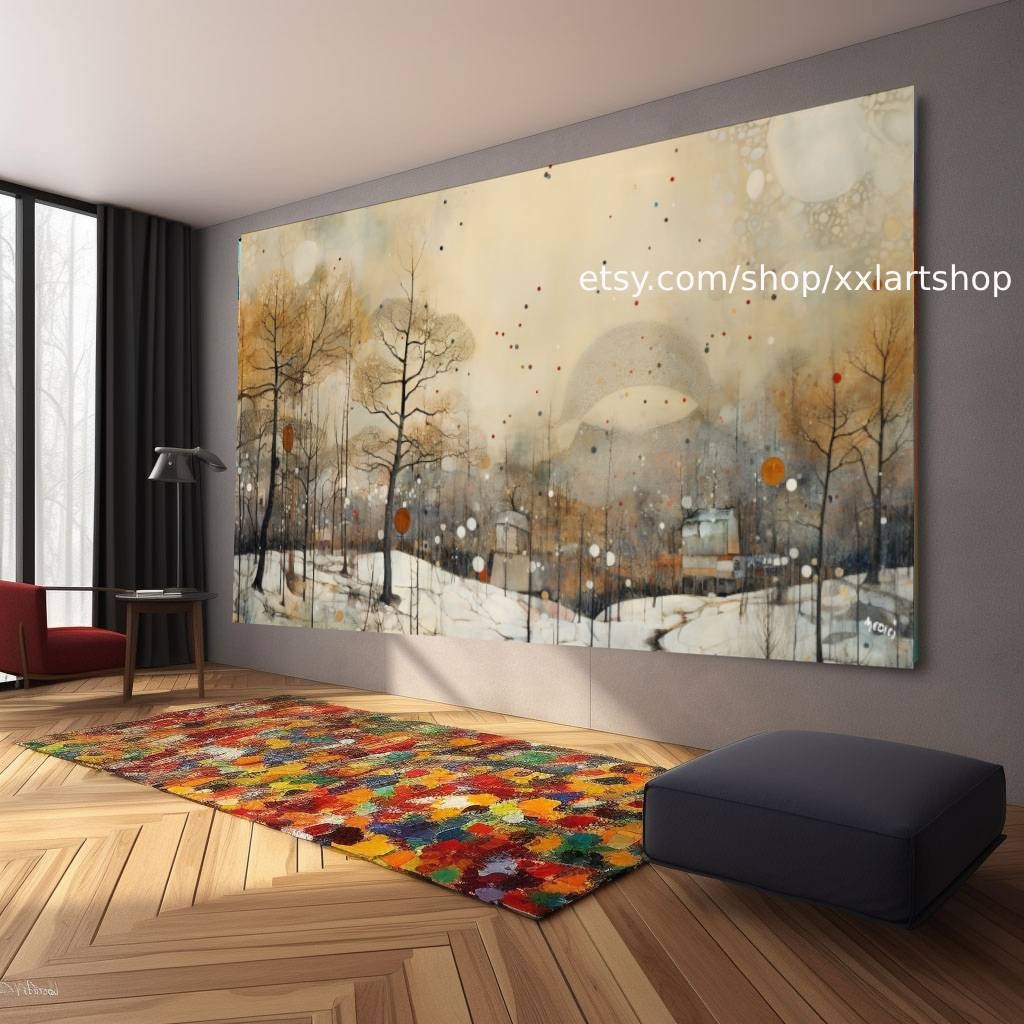 Baum Natur Winter Wandkunst Leinwandbild Modernes Bild Wohnzimmer Büro auf Keilrahmen gespannt oder gerollt #l520