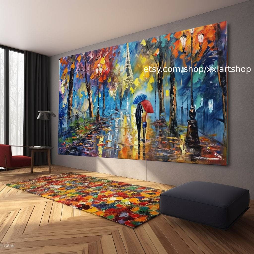 Impressionistische Landschaften, stimmungsvolle Gemälde, lebendige expressionistische Leinwandbilder in verschiedenen Größen #kn-111