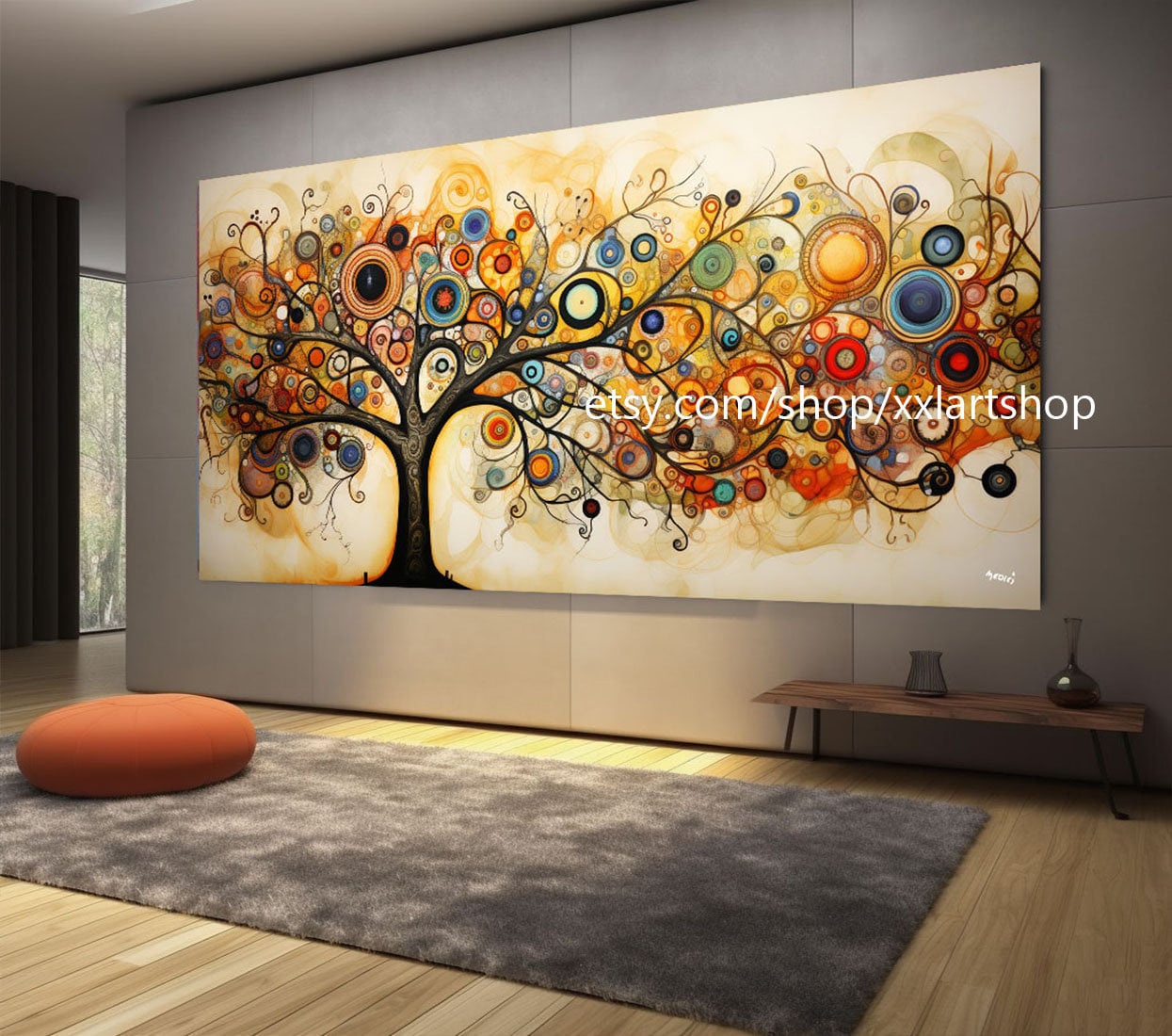 Lebensbaum im Stil von Gustav Klimt – Wandbild auf Leinwand, modernes Bild für Wohnzimmer und Büro, auf Keilrahmen gespannt oder gerollt #t102f