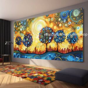Baum von Vera Medici, Wandkunst im Stil von Gustav Klimt, Leinwanddruck, modernes Bild für Wohnzimmer und Büro, auf Keilrahmen gespannt oder gerollt #tr55