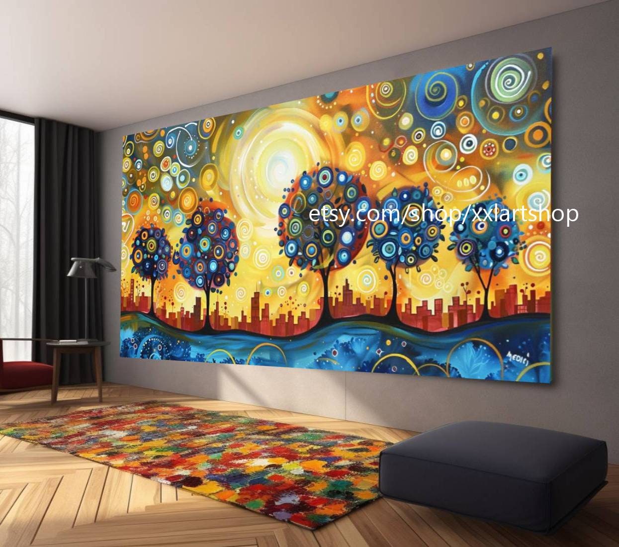 Baum von Vera Medici, Wandkunst im Stil von Gustav Klimt, Leinwanddruck, modernes Bild für Wohnzimmer und Büro, auf Keilrahmen gespannt oder gerollt #tr55