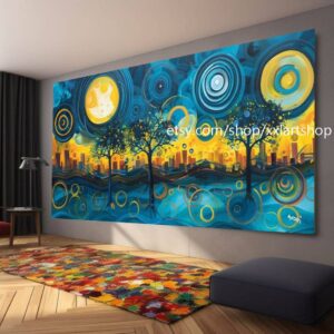 Lebensbaum im Stil von Gustav Klimt – Wandbild auf Leinwand, modernes Bild für Wohnzimmer und Büro, auf Keilrahmen gespannt oder gerollt #tr53
