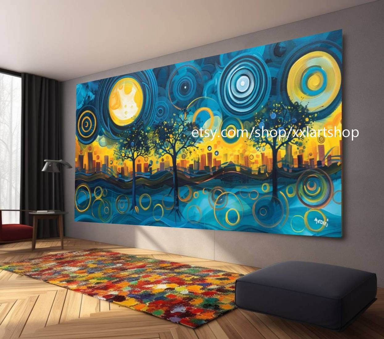Lebensbaum im Stil von Gustav Klimt – Wandbild auf Leinwand, modernes Bild für Wohnzimmer und Büro, auf Keilrahmen gespannt oder gerollt #tr53