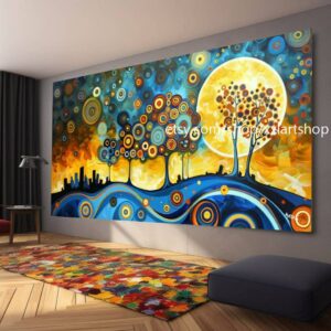 Lebensbaum im Stil von Gustav Klimt – Wandbild auf Leinwand, modernes Bild für Wohnzimmer und Büro, auf Keilrahmen gespannt oder gerollt #tr52