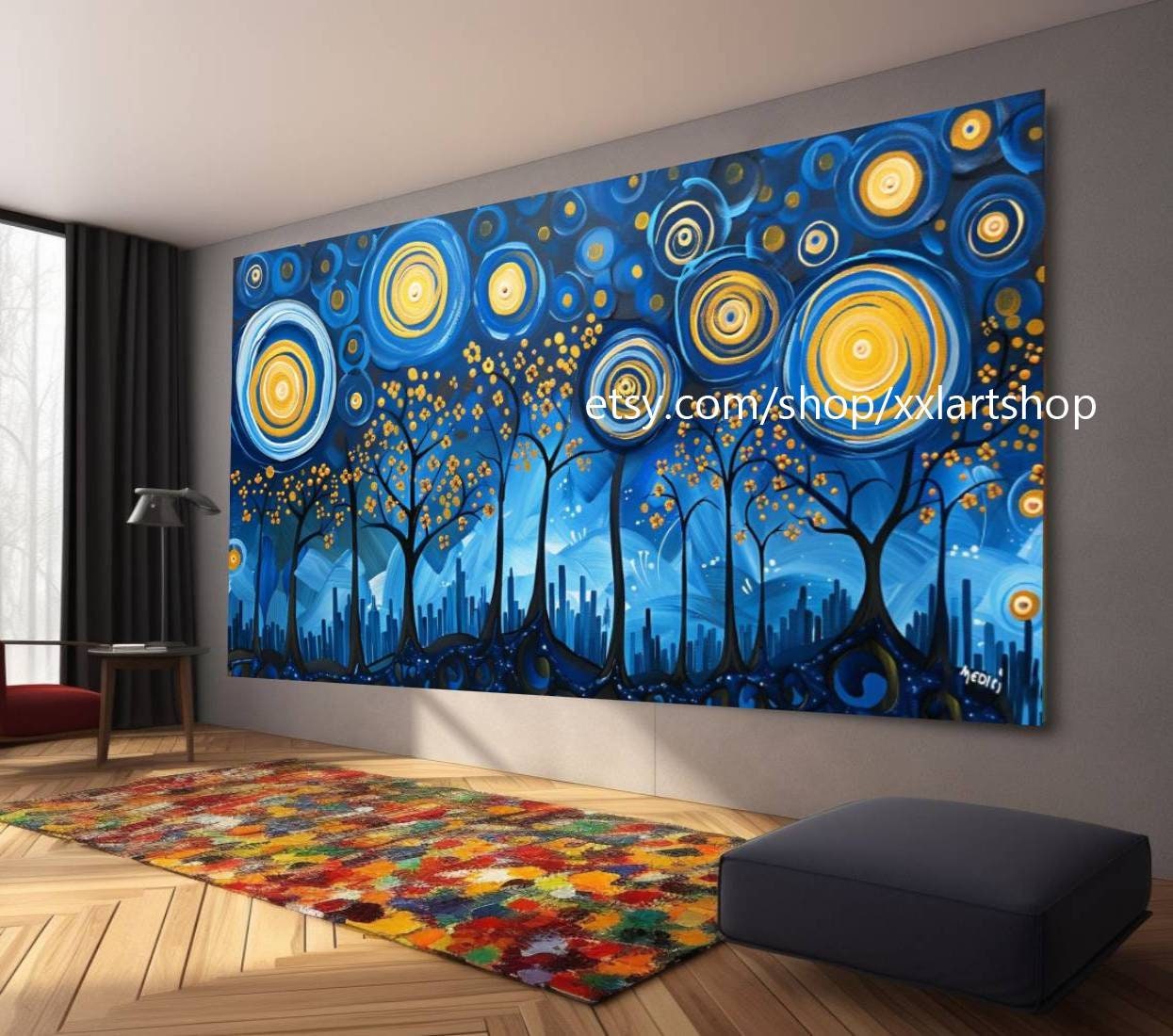 Lebensbaum im Stil von Gustav Klimt – Wandbild auf Leinwand, modernes Bild für Wohnzimmer und Büro, auf Keilrahmen gespannt oder gerollt #tr51