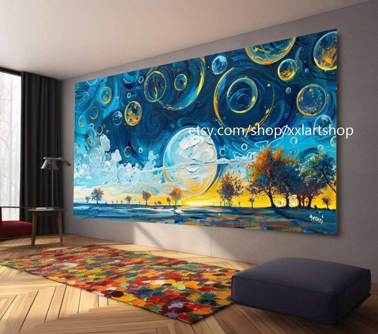 Baum von Vera Medici, im Stil von Gustav Klimt, Wandbild auf Leinwand, modernes Bild für Wohnzimmer und Büro, auf Keilrahmen gespannt oder gerollt #tr512