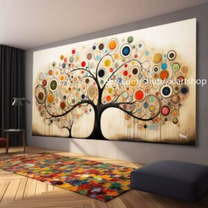 Baum von Vera Medici, im Stil von Gustav Klimt, Wandbild auf Leinwand, modernes Bild für Wohnzimmer und Büro, auf Keilrahmen gespannt oder gerollt #tr513