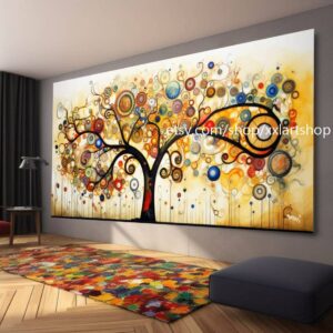 Baum von Vera Medici, Wandkunst im Stil von Gustav Klimt, Leinwanddruck, modernes Bild für Wohnzimmer und Büro, auf Keilrahmen gespannt oder gerollt #tr514