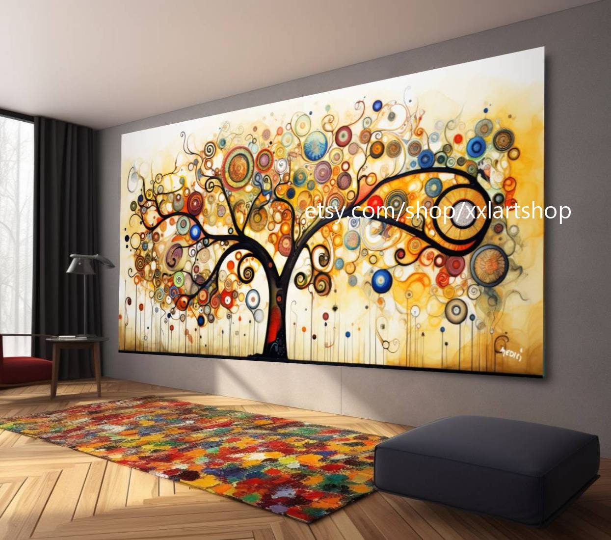 Baum von Vera Medici, Wandkunst im Stil von Gustav Klimt, Leinwanddruck, modernes Bild für Wohnzimmer und Büro, auf Keilrahmen gespannt oder gerollt #tr514