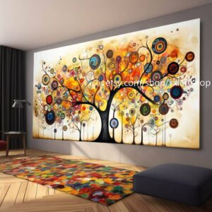 Baum von Vera Medici im Stil von Gustav Klimt – Wandbild auf Leinwand, modernes Bild für Wohnzimmer und Büro, auf Keilrahmen gespannt oder gerollt #tr520a