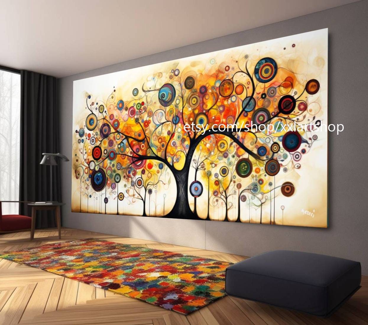 Baum von Vera Medici im Stil von Gustav Klimt – Wandbild auf Leinwand, modernes Bild für Wohnzimmer und Büro, auf Keilrahmen gespannt oder gerollt #tr520a